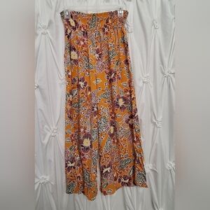 Floral Orange Women's Flowy Pants